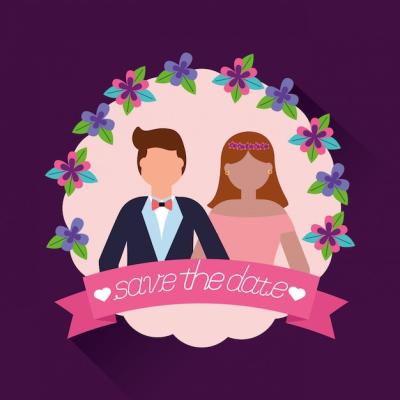 Flat Style Wedding People Vector Template – Free Download