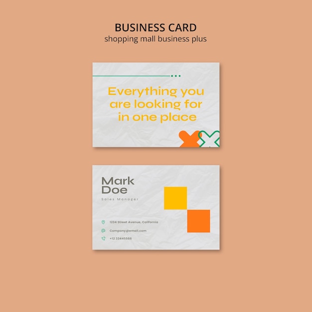 Geometric Shopping Mall Business Card – Free Download