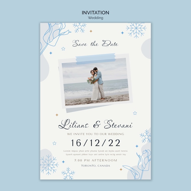 Winter Wedding Invitation Template – Free Download