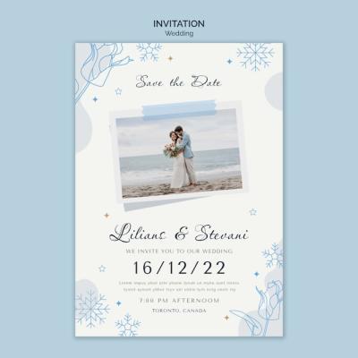 Winter Wedding Invitation Template – Free Download