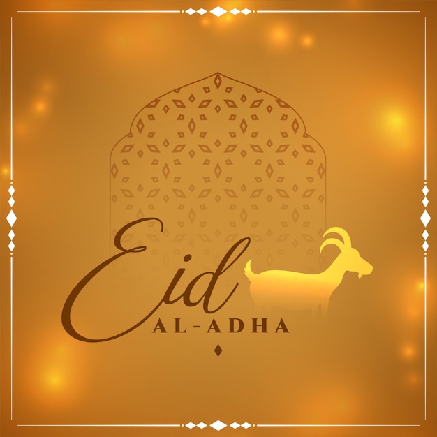 Golden Background for Eid al-Adha in Islamic Style – Free Download