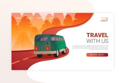 Realistic Travel Landing Page Template – Free Download