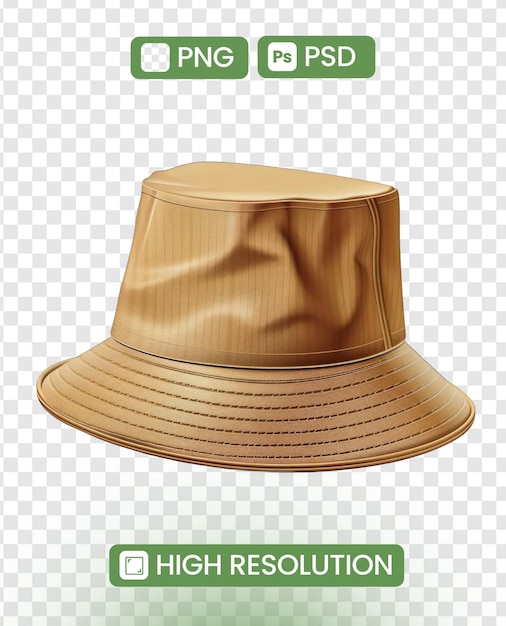 Trendy Bucket Hat Isolated on Transparent Background – Free Download