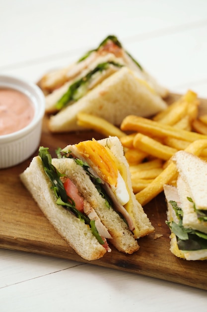 Delicious Sandwiches with French Fries – Free to Download