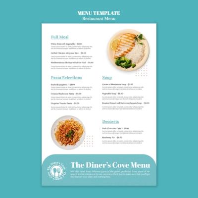 Flat Design Restaurant Menu Template – Free to Download