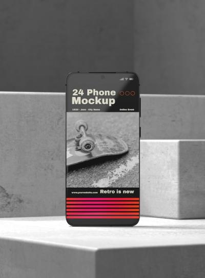 Smartphone Mockup on Podium – Free Stock Photo for Download