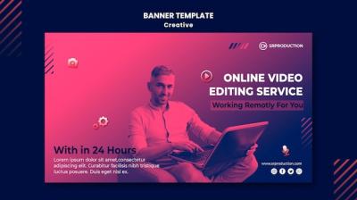 Video Editing Banner Template – Free to Download Stock Photo