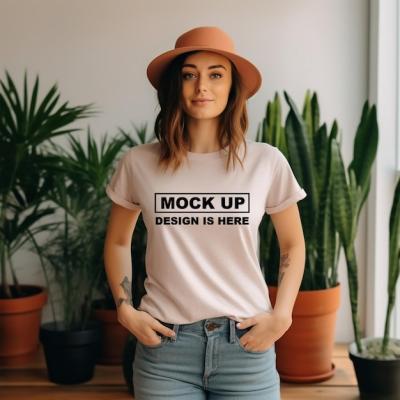 Pink T-Shirt and Sweatshirt Mockup for Women – Free Download