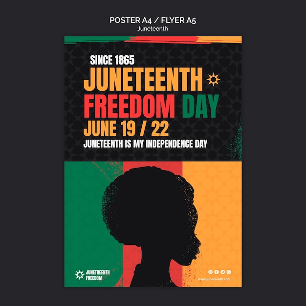 Vertical Poster Template for Juneteenth Celebration – Free Download