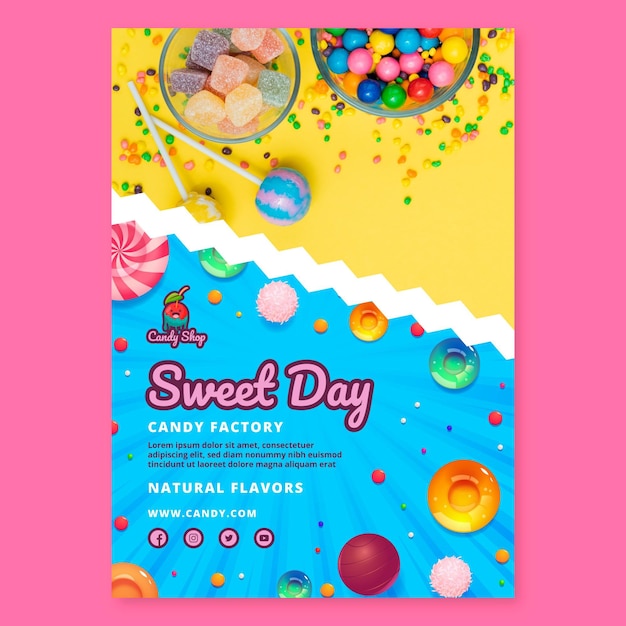 Candy Factory Poster Template – Free Download