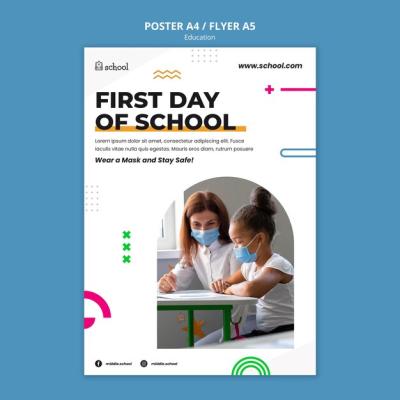 First School Day Poster Template – Free Download