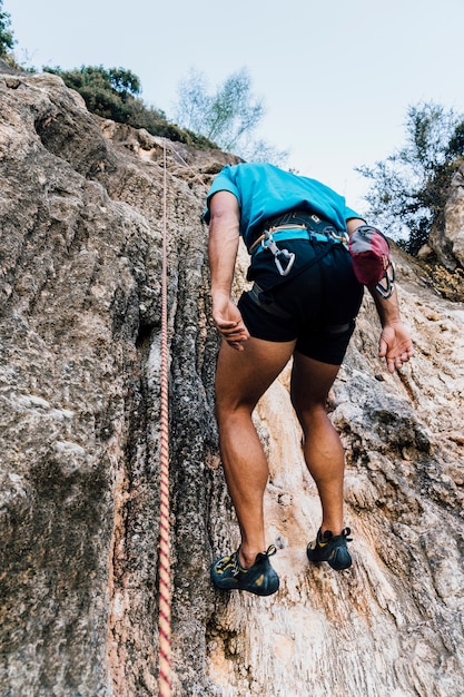 Climber Held by Rope – Free Stock Photo for Download