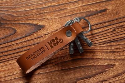 Leather Keychain Mockup Design – Free Download