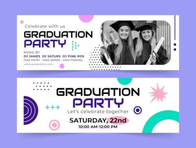 Horizontal Banner Template for Class of 2023 Graduation – Free Download