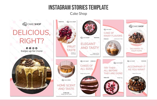 Eye-Catching Cake Shop Instagram Stories Template – Free Download