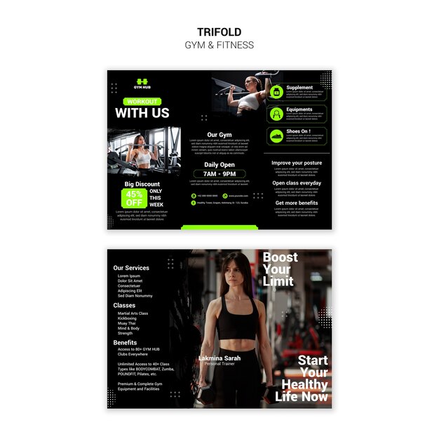 Flat Design Gym Template – Free Download, Download Free Stock Photo