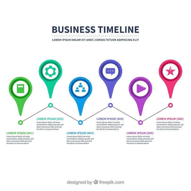 Colorful Business Timeline in Flat Design – Download Free Stock Photo