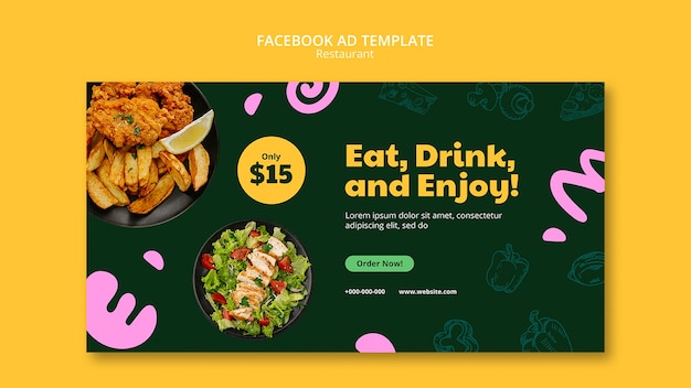 Delicious Food Restaurant Facebook Template – Free Download