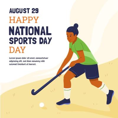 National Sports Day Hand Drawn Illustration – Download Free Stock Photo