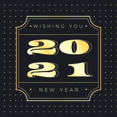 Golden New Year 2021 Vector Template – Free Download