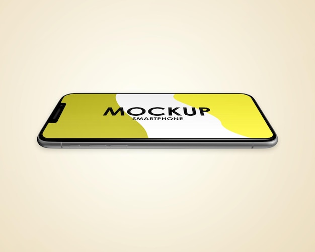 Yellow and White Phone Mockup – Free Download PSD Template