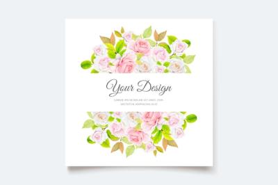 Floral Watercolor Background and Frame Roses Design – Free to Download