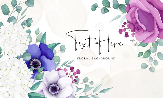 Elegant Beautiful Flower and Leaves Background Template – Free to Download