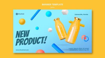 Refreshing Orange Juice Banner Template – Free Download