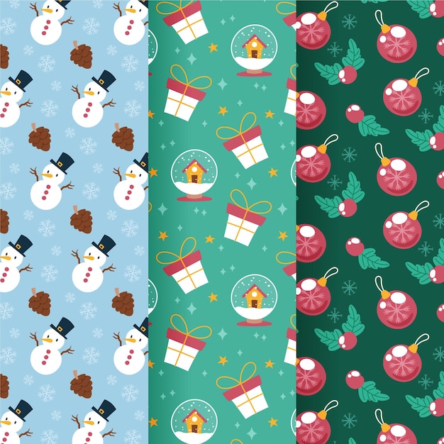 Hand Drawn Christmas Pattern Collection – Free Stock Photo for Download