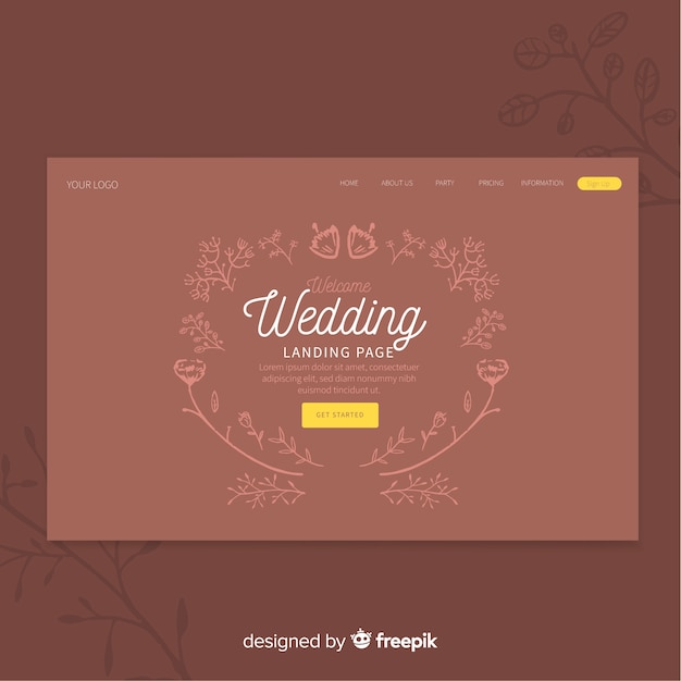 Floral Wedding Landing Page Template – Free Download