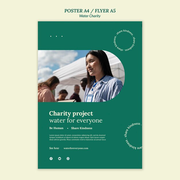 Engaging Water Charity Poster Design Template – Free to Download