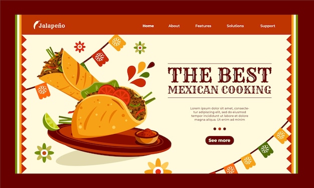 Mexican Food Restaurant Landing Page Template – Free Download