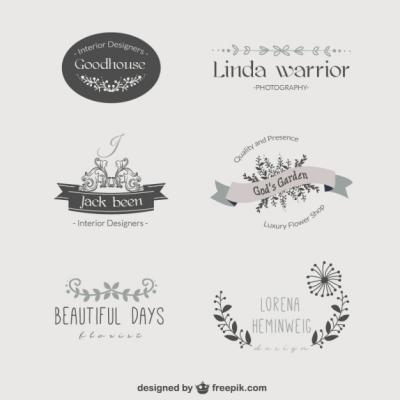 Vintage Floral Template Logos – Free Download