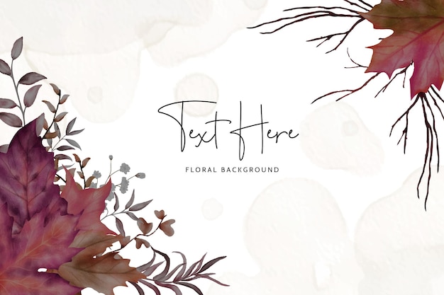 Beautiful Watercolor Dried Leaves Floral Background – Free Download