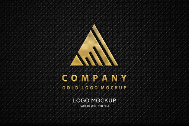 Luxury Black Cardboard Gold Logo Mockup – Free Download