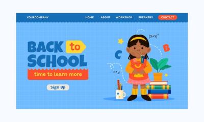 Flat Back to School Landing Page Template – Free Download