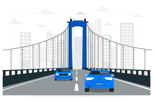 Bridge Road Concept Illustration – Free Download