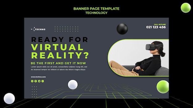 VR Glasses Technology Banner Template – Free Download