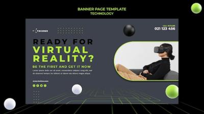 VR Glasses Technology Banner Template – Free Download