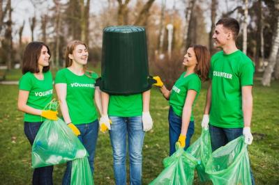 Environment and Volunteer Concept with Five People – Free Download