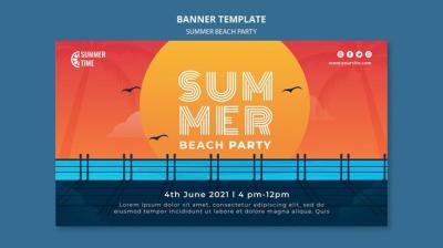 Summer Beach Party Banner Template – Free Download