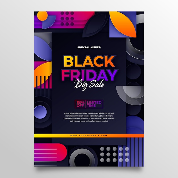 Gradient Black Friday Vertical Poster Template – Free Download