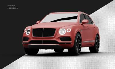 Realistic Matte Red Luxury High Performance SUV Car from Left Front Angle – Free Download