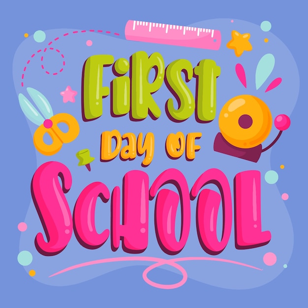 First Day at School Hand Drawn Illustration – Free to Download