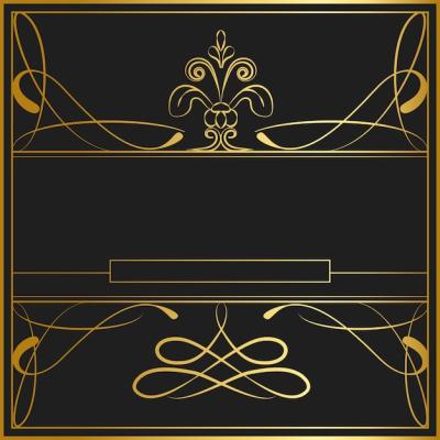 Vintage Golden Art Nouveau Badge Vector – Free Download