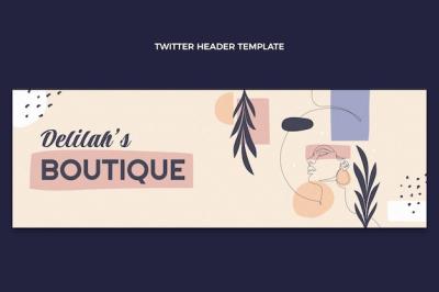 Hand Drawn Texture Boutique Twitter Header – Free Download