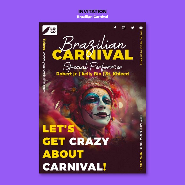 Brazilian Carnival Template Design – Free Download for PSD Templates