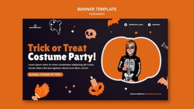 Halloween Horizontal Banner Template – Free Download