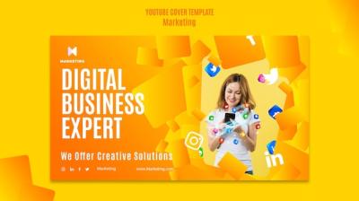 Marketing Strategy YouTube Cover Template – Free Download