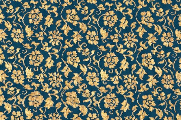 Vintage Gold Floral Pattern Background Vector – Free Download